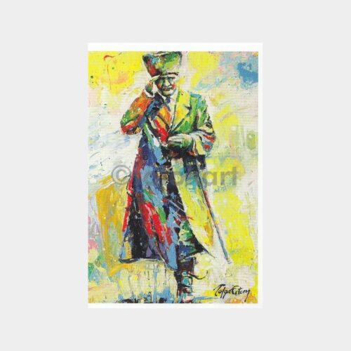 Mustafa Kemal Atatürk - Ressam Çalışmasından Kartpostal