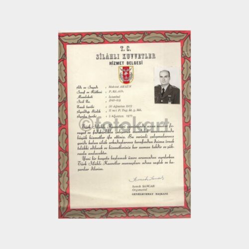 1977 T.C. Silahlı Kuvvetler Hizmet Belgesi