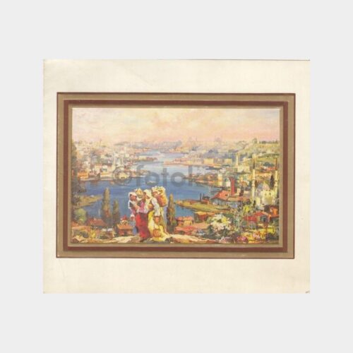 Ressam İbrahim Safi - Eyüp Haliç Konulu Tebrik Kartı