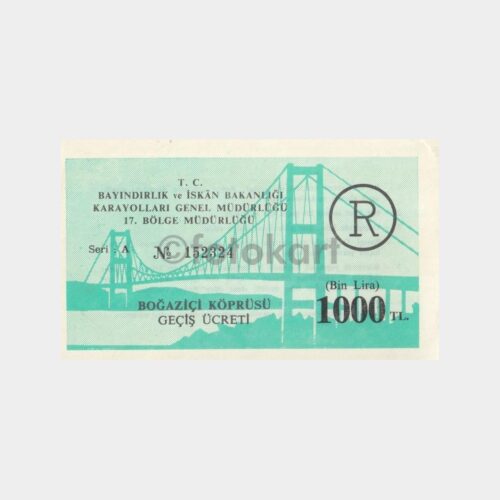1974 Boğaziçi Köprüsü Resmi Araç Geçiş Bileti