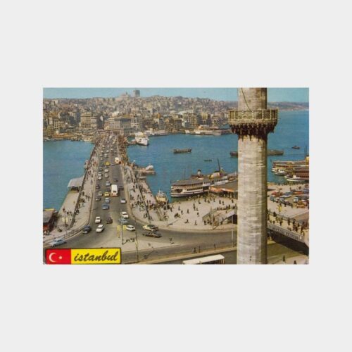 1975 İstanbul Galata Köprüsü Vapurlar Görünüş Kartpostal