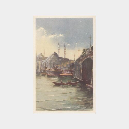 1922 İstanbul Köprü Cami Görünüş Tablo Kartı