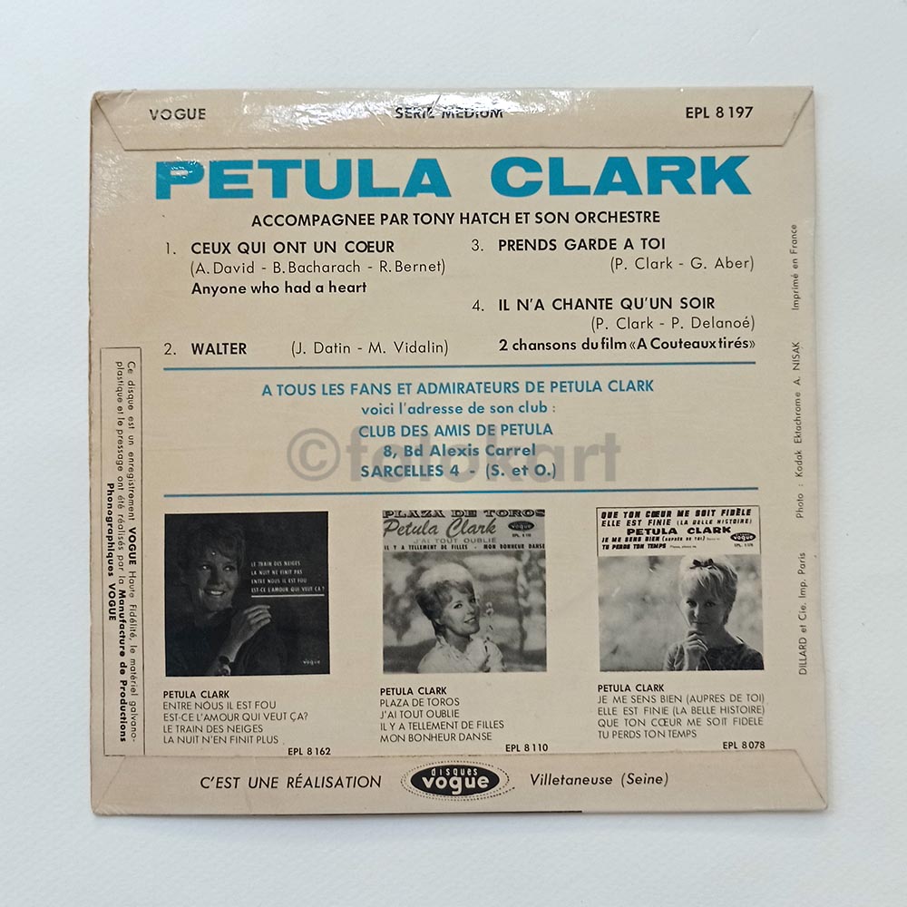 Petula Clark, Ceux Qui Ont Un Coeur Fransa Baskı 45'lik Plak - Görsel 2