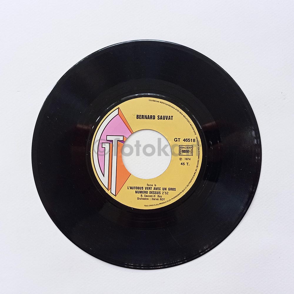 Bernard Sauvat, L'autobus vert avec... L'amitié Fransa Baskı 45'lik Plak - Görsel 4