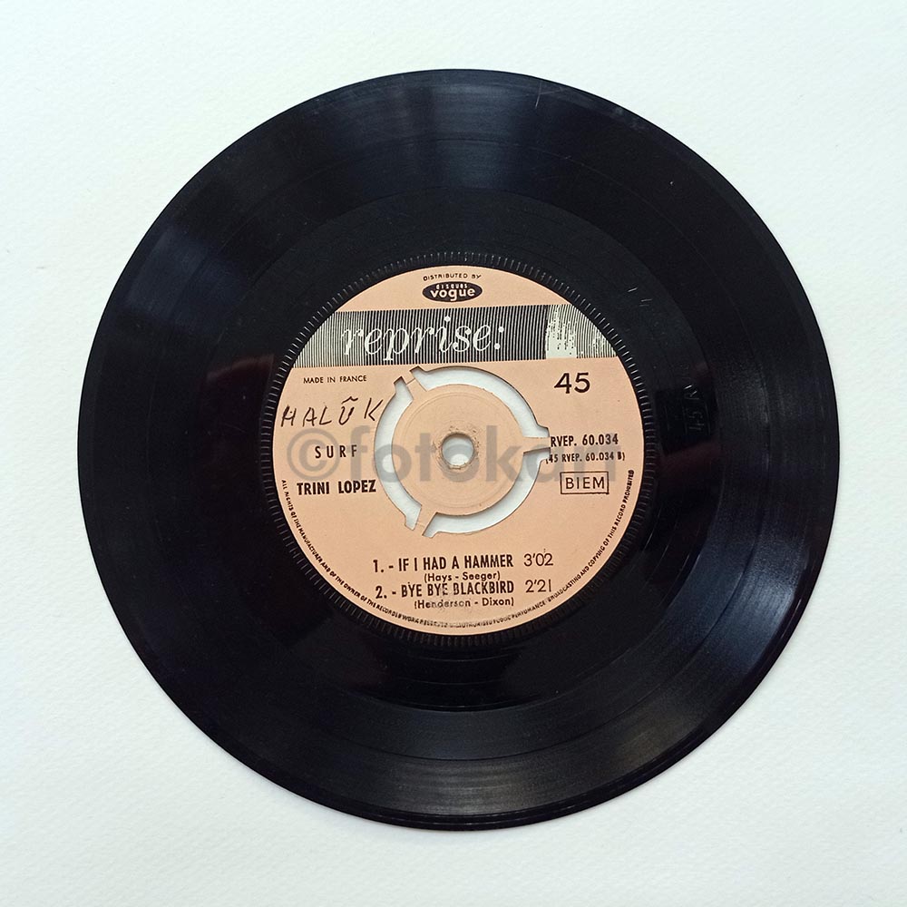 Trini Lopez, Surf-If I Had a Hammer Fransa Baskı 45'lik Plak - Görsel 4