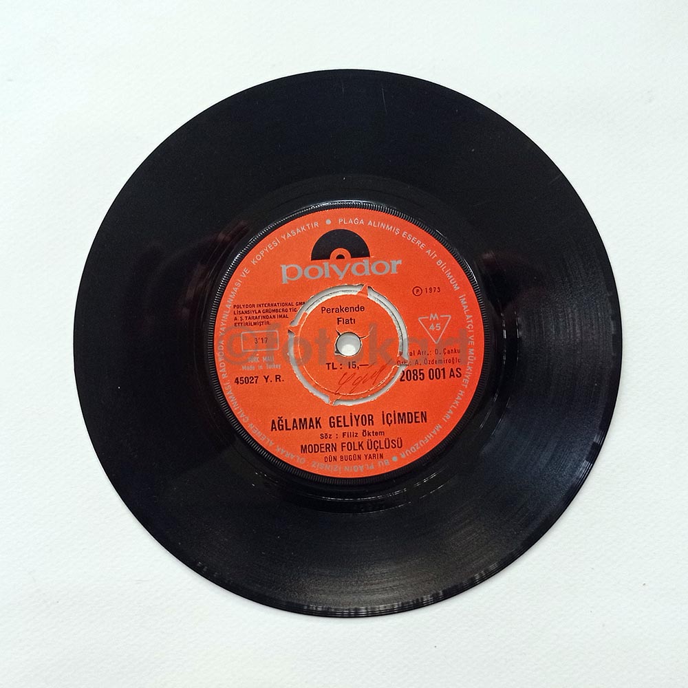 Modern Folk Üçlüsü, Ağlamak Geliyor İçimden-Klasikler I 45'lik Plak - Görsel 2