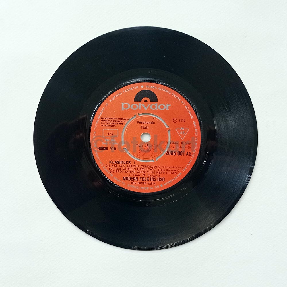 Modern Folk Üçlüsü, Ağlamak Geliyor İçimden-Klasikler I 45'lik Plak - Görsel 3