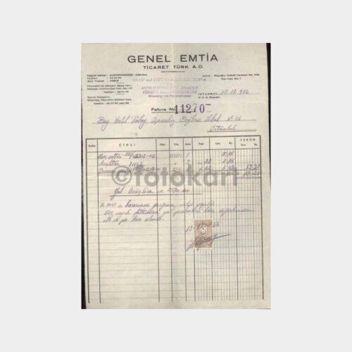 1956 Genel Emtia A.Ş. Oto Yedek Parça Faturası