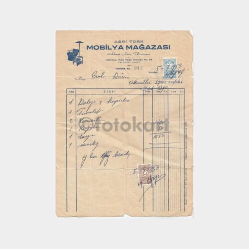 1953 Mobilya Mağazası Faturası
