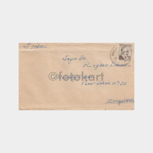 1958 Haydarpaşa Posta Damgalı Zarf