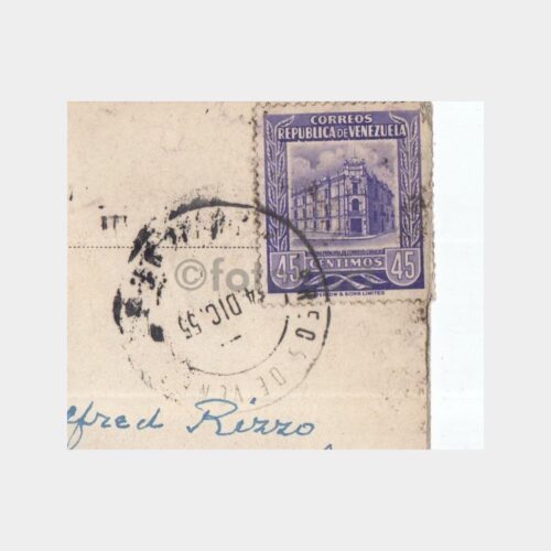 1955 Venezuela Posta Damgalı Jamaica Kartı