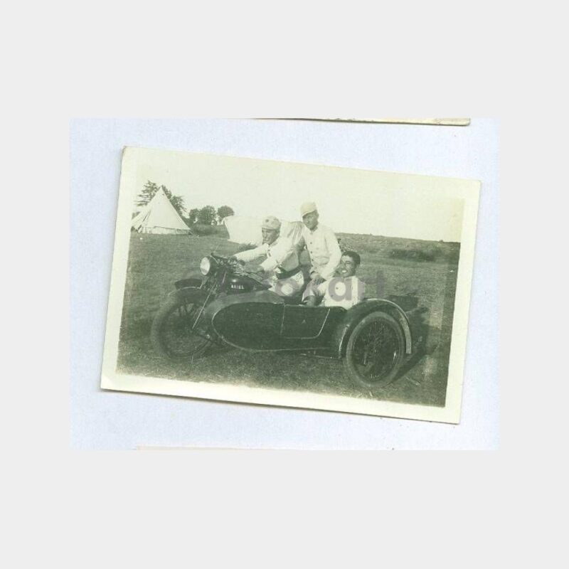 1933 Askeri Motorsiklet Konulu 2 Adet Fotoğraf