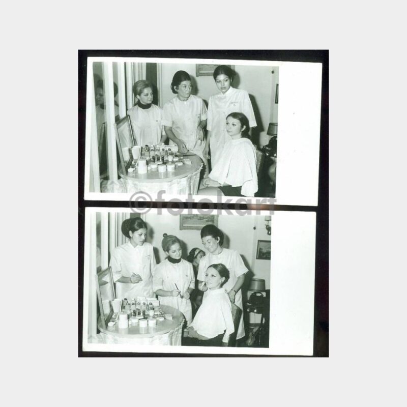 1970 Güzellik Salonu Makyaj Konulu 5 Adet Fotoğraf - Görsel 2