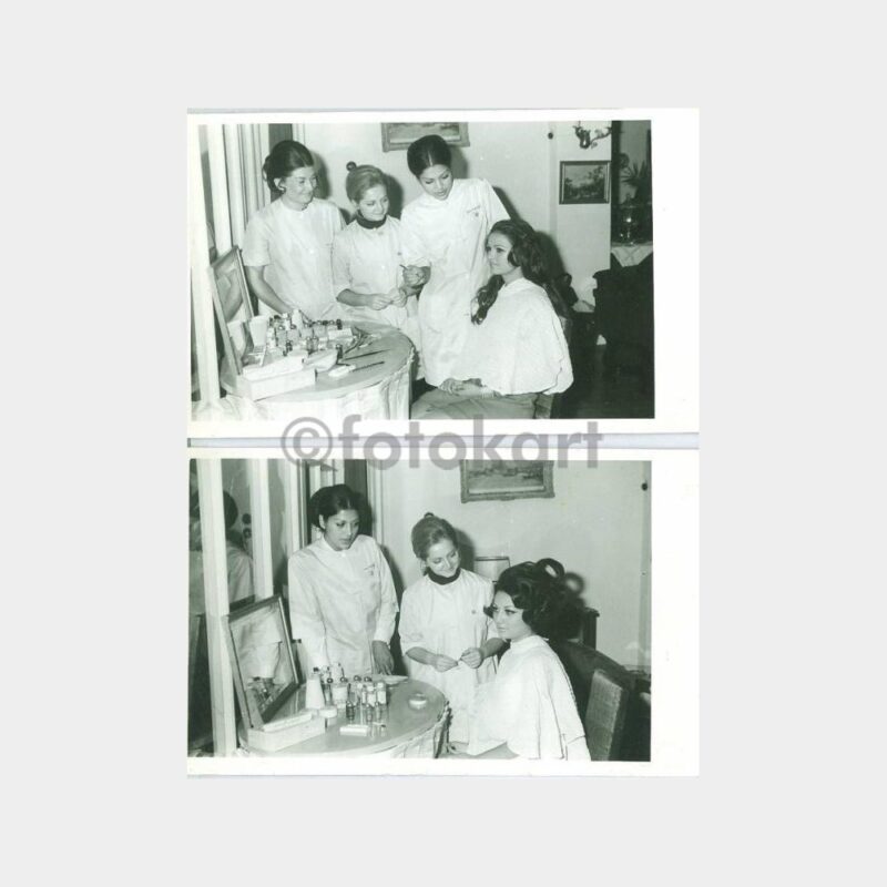 1968 Makyaj Güzellik Salonu 2 Adet Fotoğraf