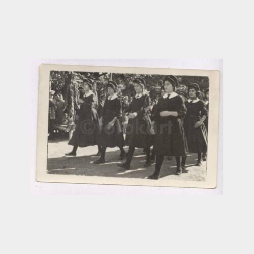 1958 Şapkalı Kız Öğrenciler Tören Fotoğraf