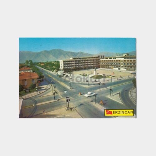 1980 Erzincan Dört Yol Görünüş Kartpostal