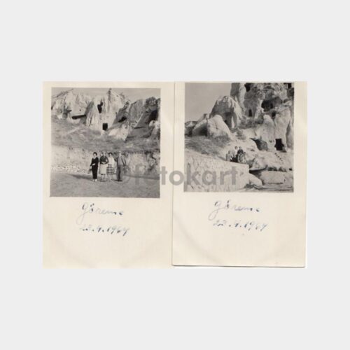 1964 Göreme Konulu 2 Adet Albüm Fotoğrafı
