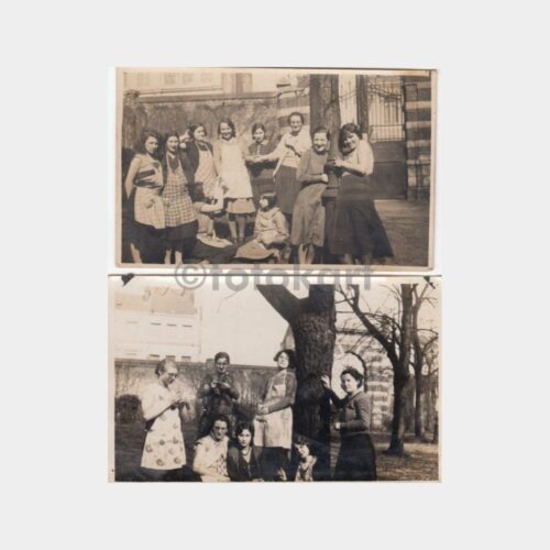 1935 Önlüklü Kızlar Grup Konulu 2 Adet Fotoğraf