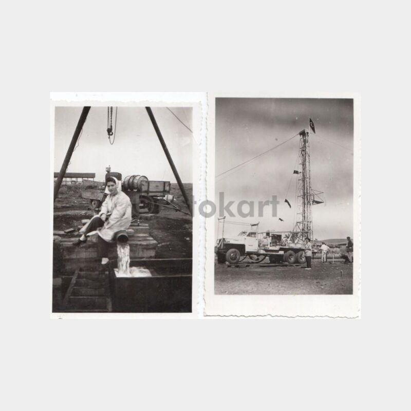 1960 Sondaj Kuyu Çalışmaları Konulu 2 Adet Fotoğraf