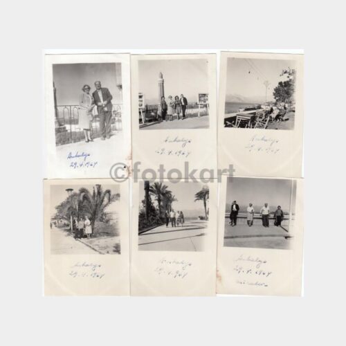 1964 Antalya Konulu 6 Adet Albüm Fotoğrafı