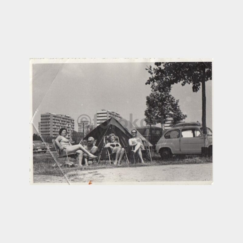 1960 Çadır Kampı Konulu 2 Adet Fotoğraf