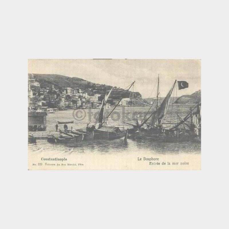 İstanbul Boğazı Karadeniz Girişi Eski Kartpostal