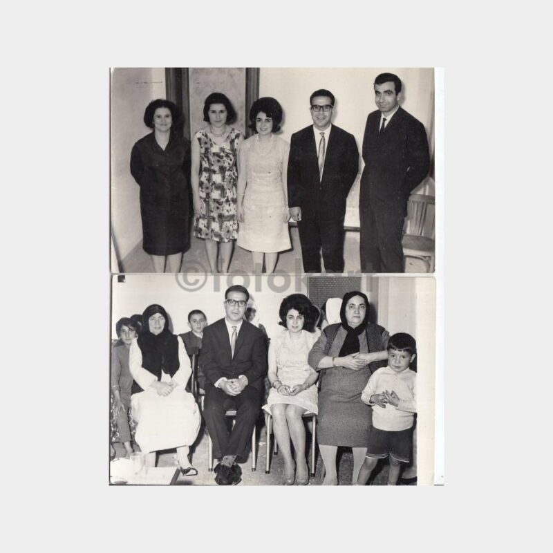 1965 Diyarbakır Foto Çetin - Nişan Töreni Konulu 2 Adet Fotoğraf