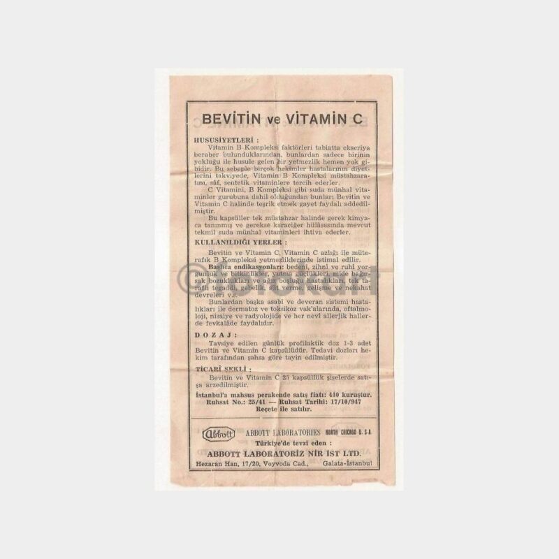 Abbott İlaç - Bevitin Vitamin Prospektüsü