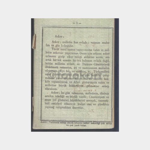 1930 Asker Vazife Defteri