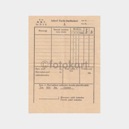 1940 Askeri Tarife İlmühaberi