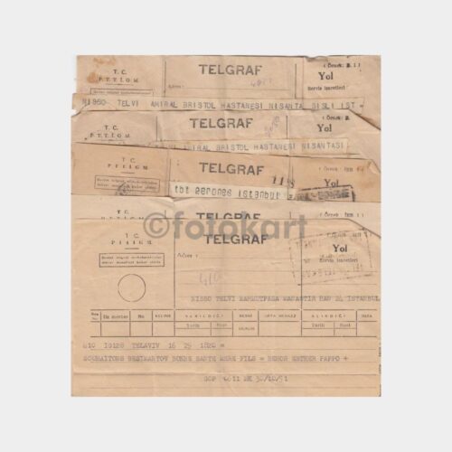 1951 Azınlık -Simon Telvi- 5 Adet Tebrik Telgrafı
