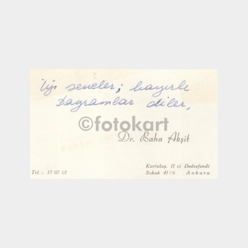 1960 Demokrat Parti Dr. Baha Akşit Kartviziti