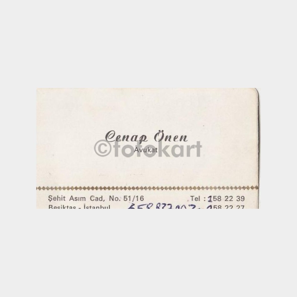 1970 Beşiktaş Avukat Konulu Kartvizit