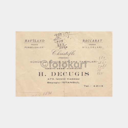 1955 Beyoğlu Gümüşçü İşyeri Kartı