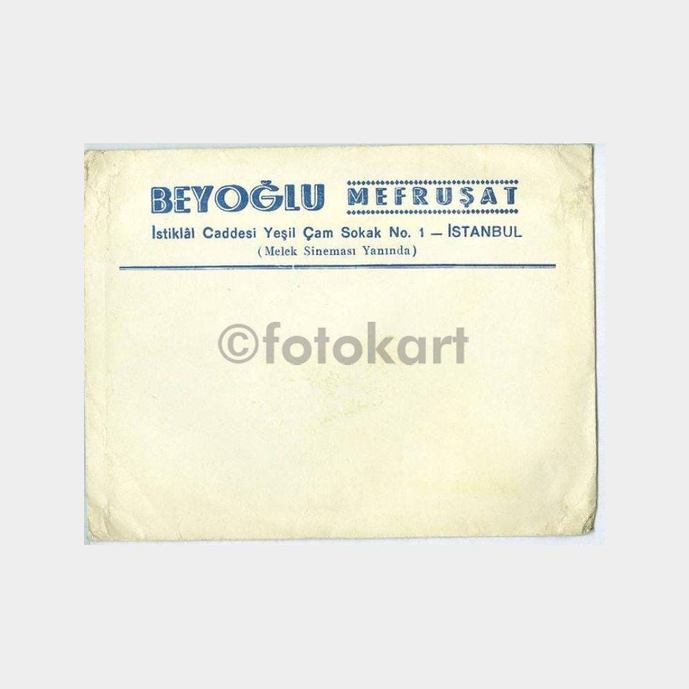 1960 Beyoğlu Mefruşat Yeşilçam Sok. Zarfı