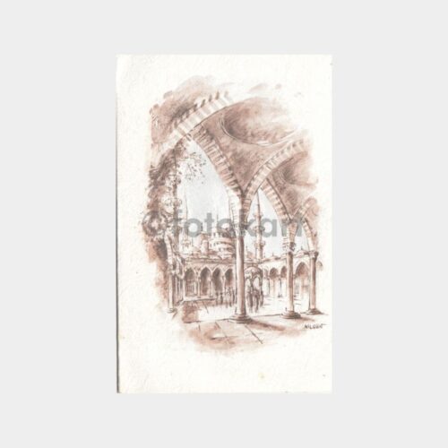 Cami Avlusu Resimli Tebrik Kartı