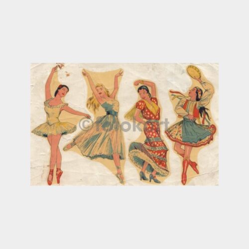 1970 Dans Eden Kızlar Şeffaf Etiket