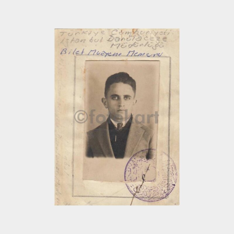 1926 Darülaceze Bilet Kontrol Memuru Kimlik Kartı