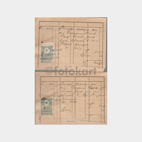 1918 Deutsche Bank İstanbul Dekontları (20 Adet)