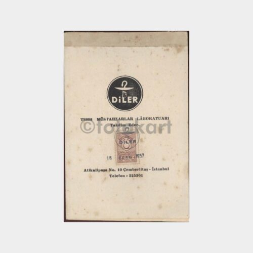 1957 Diler Tıbbi Müstahzar Laboratuvarı Not Defteri