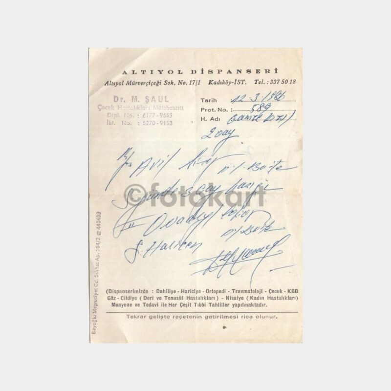 1986 Doktor M. Şaul Reçetesi