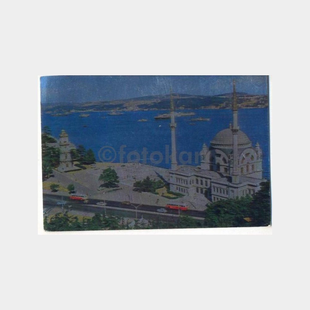 Dolmabahçe Camii ve Boğaziçi Görünüş Kartpostal