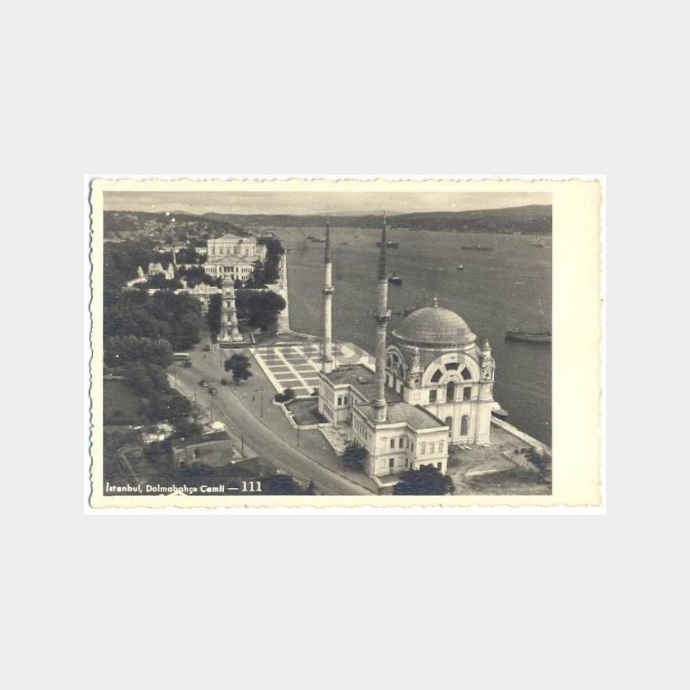 1950 Dolmabahçe Camii ve Boğaziçi Kartpostal