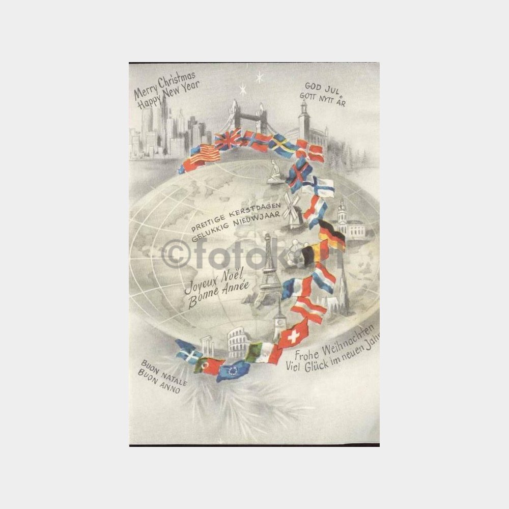 1968 Dünya Bayrakları -Yeni Yıl- Tebrik Kartı