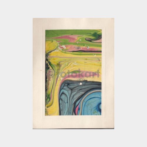 Elle Yapılmış Ebru Tablo Kartı