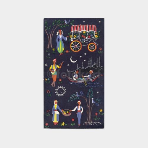 Eski İstanbul Eğlenceleri Konulu Tebrik Kartı