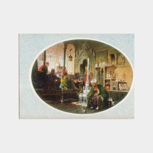 Eski İstanbul Kahvehaneleri Konulu Kartpostal