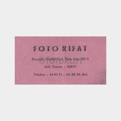 1955 Beyoğlu Foto Rıfat İşyeri Kartı
