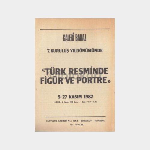 1982 Galeri Baraz Resim Sergisi Broşürü