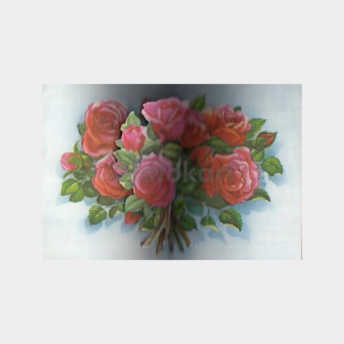 Katlanabilir Gül Çiçekli Tebrik Kartı